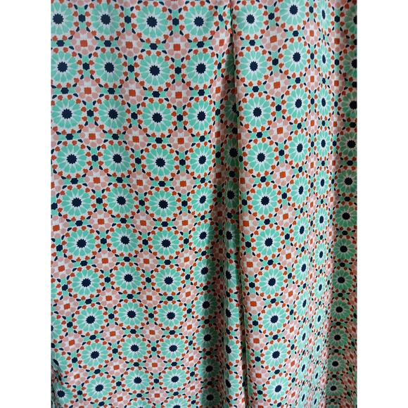 Anthropologie Green and Pink Geometric Jumpsuit - Picture 3 of 5